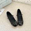Spring Wine Red Women Mary Jane Shoes Shallow Ladies Casual Butterfly Knot Shoes Eelgant Dress Shoes
