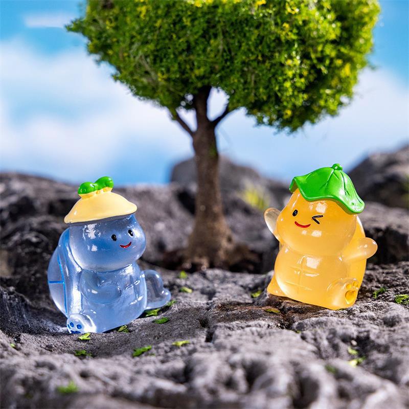 Cute Mini Luminous Kung Fu Turtle Micro Landscape Ornaments Car Home Decoration Glowing In Dark Turtle Toy DIY Accessories Gifts