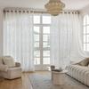 European Curl Grass Jacquard Sheer Curtain: Light, Transparent Design for Living Room or Bedroom Windows.
