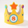 Yellow Felt Crown Birthday Hat Happy 1st-9th Birthday Party Decoration Kids Girl Boy 0-9 Year Old Birthday Party Hat Spplies