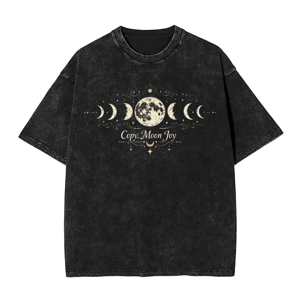 Vintage Washed T Shirt Copy Moon Joy Cotton Tshirts Artemis Ii Hippie Tee Shirt For Male Summer Y2k Funny Casual Clothes