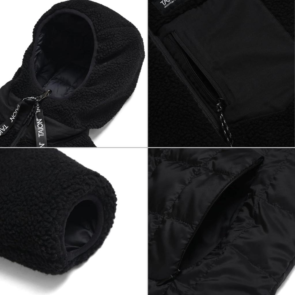 Taion Unisex Mountain Reversible Down and Boa Hoodie R106MB