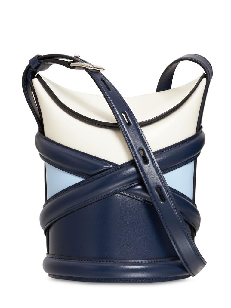 Cylinder bucket bag imported calfskin shoulder messenger bag niche design leather double shoulder women's bag