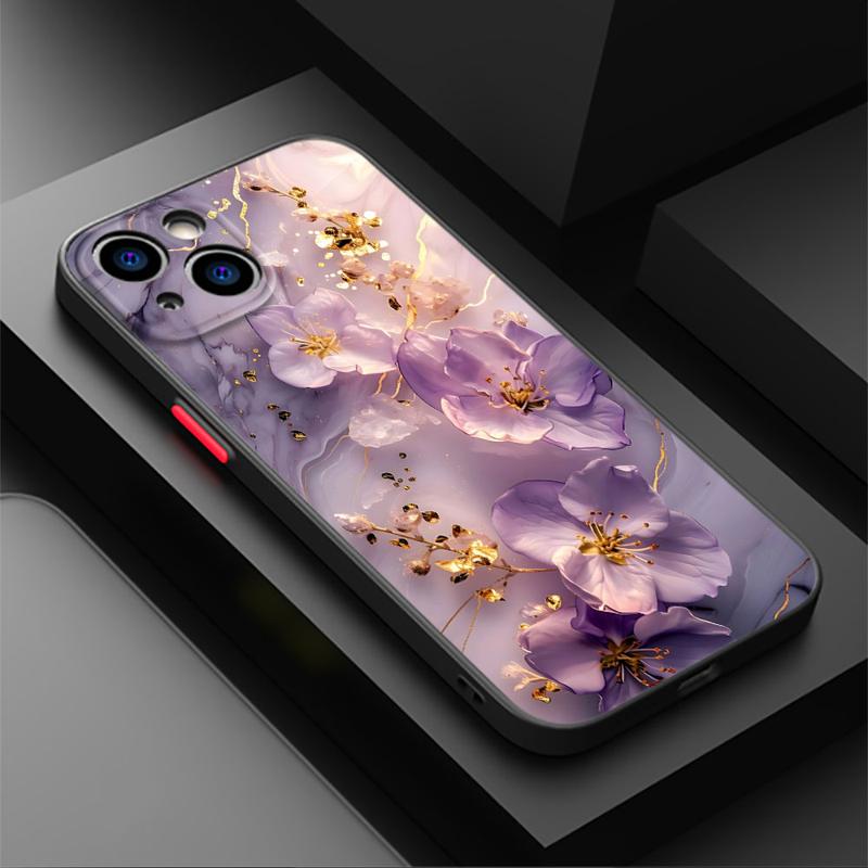 Funda Phone Case for iPhone 15 Pro Max 14 Plus 12 13 11 Pro Max SE 7 8 14 Pro XR XS X 15Pro 12 Mini Flower Marble