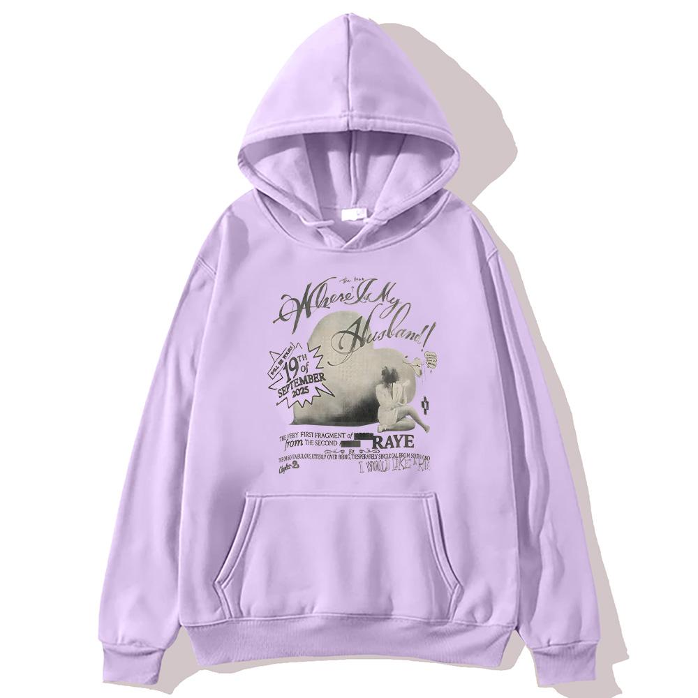 Where Is My Husband! Raye New Single Graphic Hoodies Harajuku Vintage Casual Sweatshirts Men Women Fleece Long Sleeve Hoody Y2K
