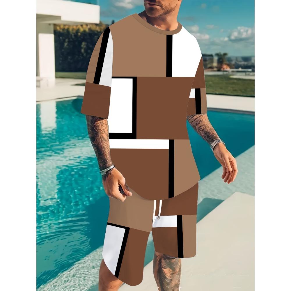 3D Digital Printed Men's Summer Casual Set