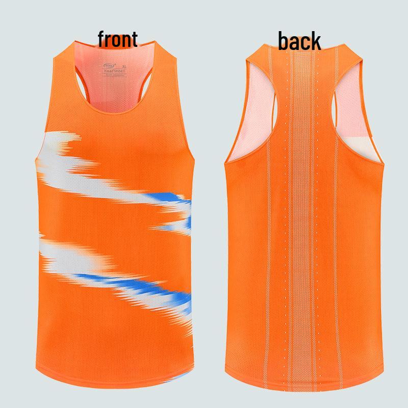 Men's Quick-Dry Track and Field Training Vest and Shorts Set for Marathon & Physical Education Competition
