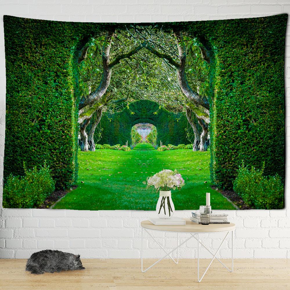 Pânză de Perete Tapiserie Pădure Gaură de Copac Lună Boem Psihedelic Hippie Scenă Magică Imprimare Poliester Decor Acasă 95x70CM