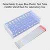 Functional 3 Layer Blue Test Tube Rack Sturdy Blue Plastic Test Tube Organizers 3 Layer Laboratory Storage Solution