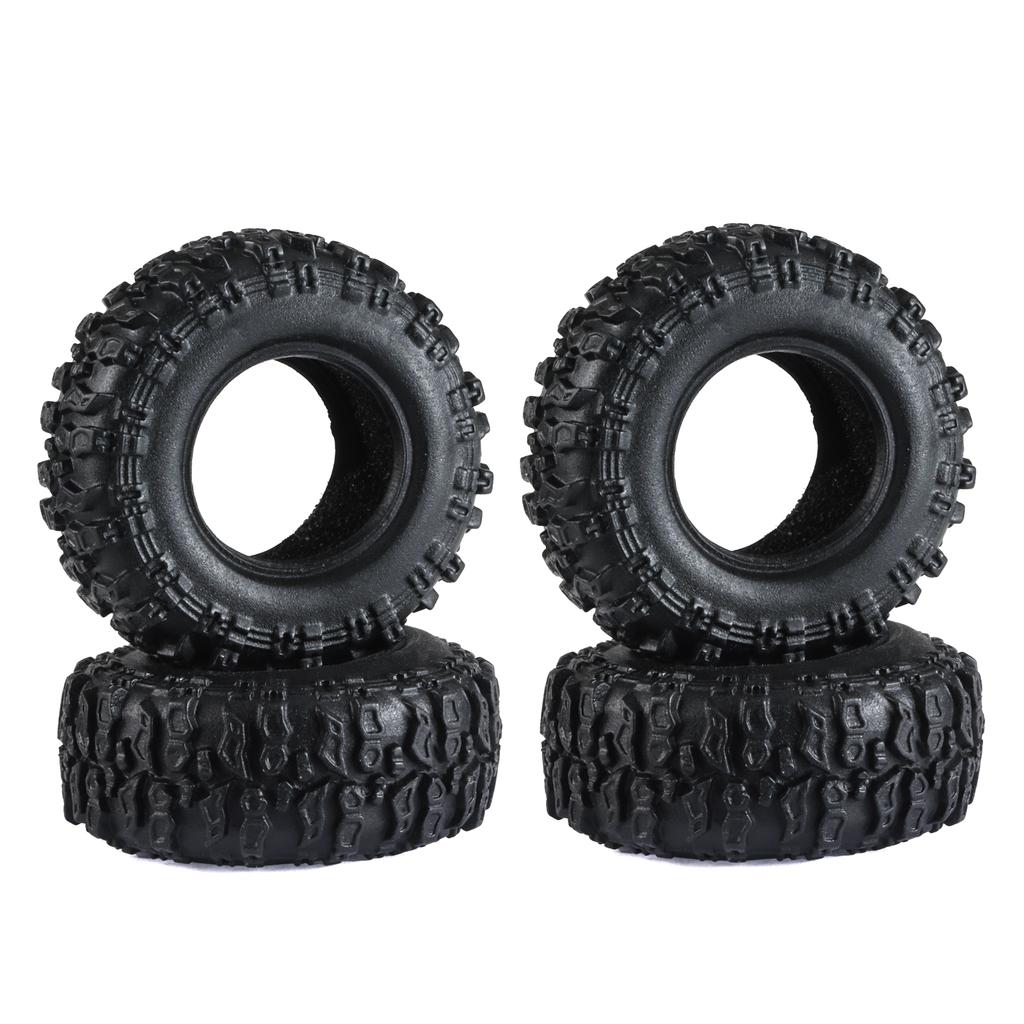 1/30 RC Crawler Black 0.7" Coating Brass Wheel Rim Hub with Tires Offset  for AXIAL SCX30 Jeep Wrangler JLU Ford Bronco