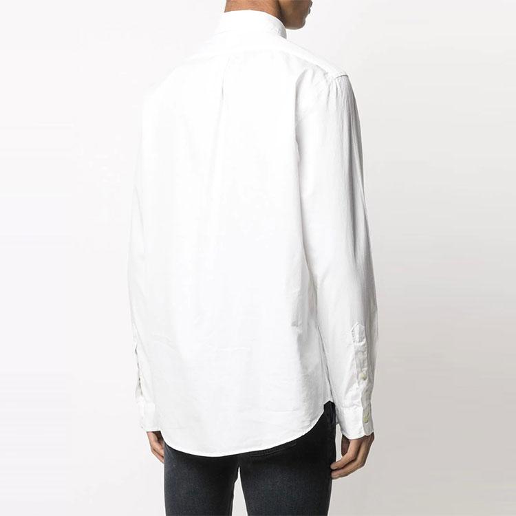 Polo Ralph Lauren Logo Embroidered Single-Breasted Long Sleeve Shirt Men Shirts White 710795235-008