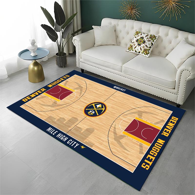 Classic Basketball Court Team Carpet Rug for Playroom Bedroom Living Room Sofa Home Decor,kid Game Area Rug Non-slip Floor Mat