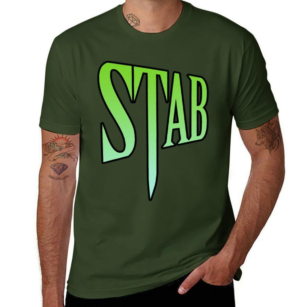 Stab T-Shirt Blacks Summer Tops Hippie Clothes Tops Big and Tall T Shirts for Men
