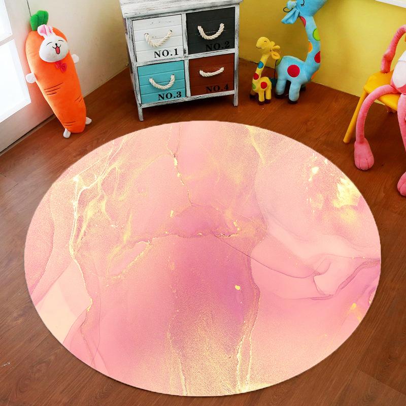 Marble Quicksand Round Carpet Office Chair Mat Computer Desk Mat Bedroom Decoration Living Room Mat Bedroom Coffee Table Mat