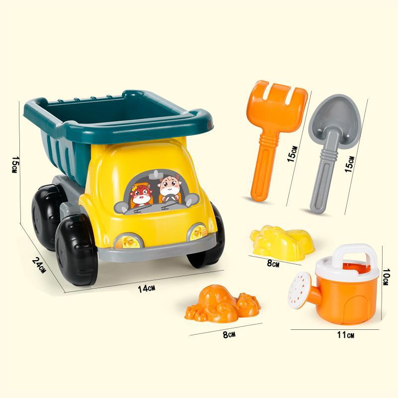 Popular Large Plastic Beach Toy Car Sandglass Set for Kids - Perfect for Sand and Water Play, Bath Time, and Recreation.