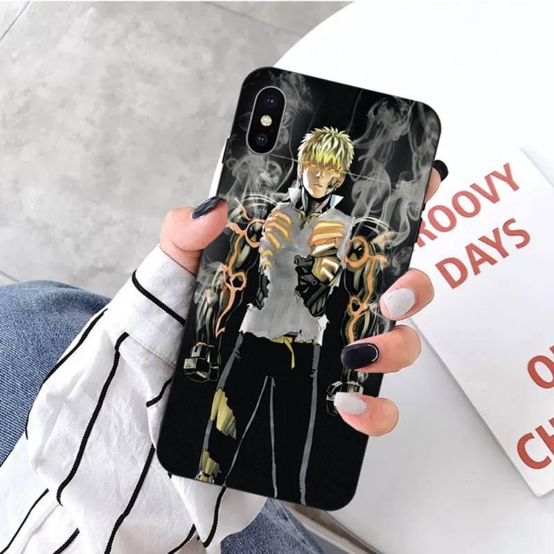 One Punch Man Genos Phone Case For IPhone 14 13 12 11 XS X 8 7 6 Plus Mini Pro Max SE 2022 Soft Black Phone Cover