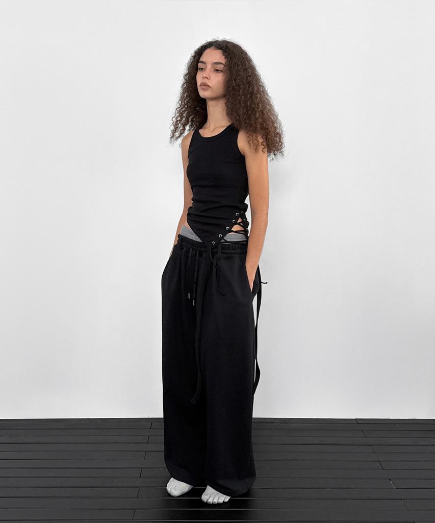 Saendeulig Double Sweat Pants_Black