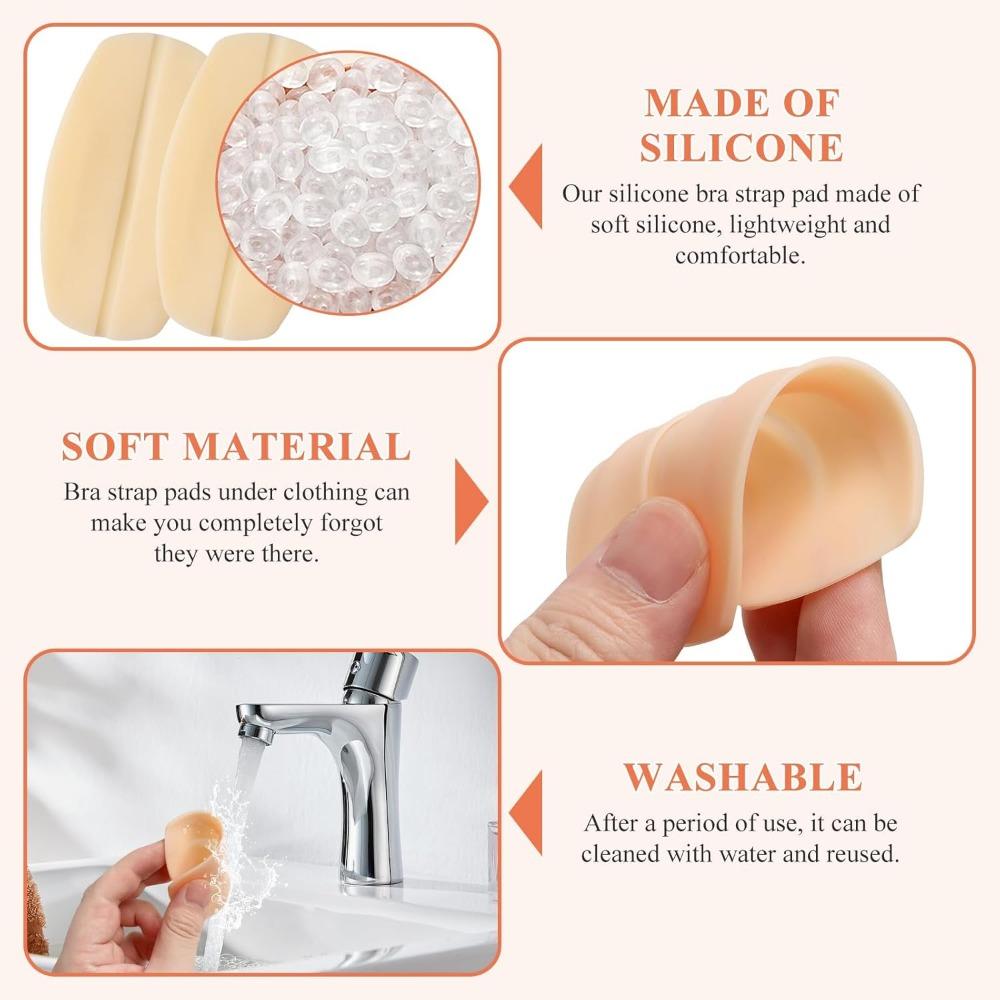 Shoulder Protector Pads for Bras – Reusable Silicone Bra Strap Cushions, 1 Pair Comfort Relief for Women