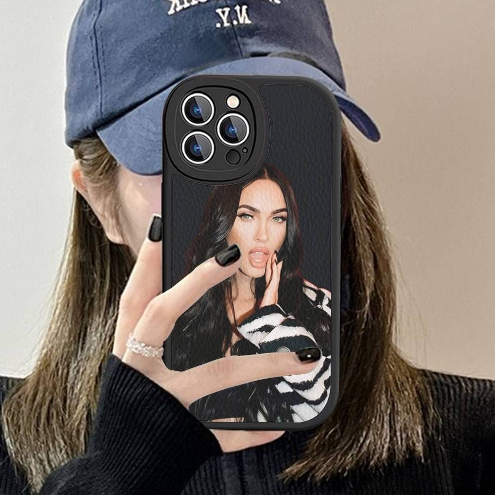 

Actress M-Megan Fox Model Leather Phone Case For IPhone 16 15 14 13 12 11 Pro Max Plus Shockproof Cover iPhone 14pro max