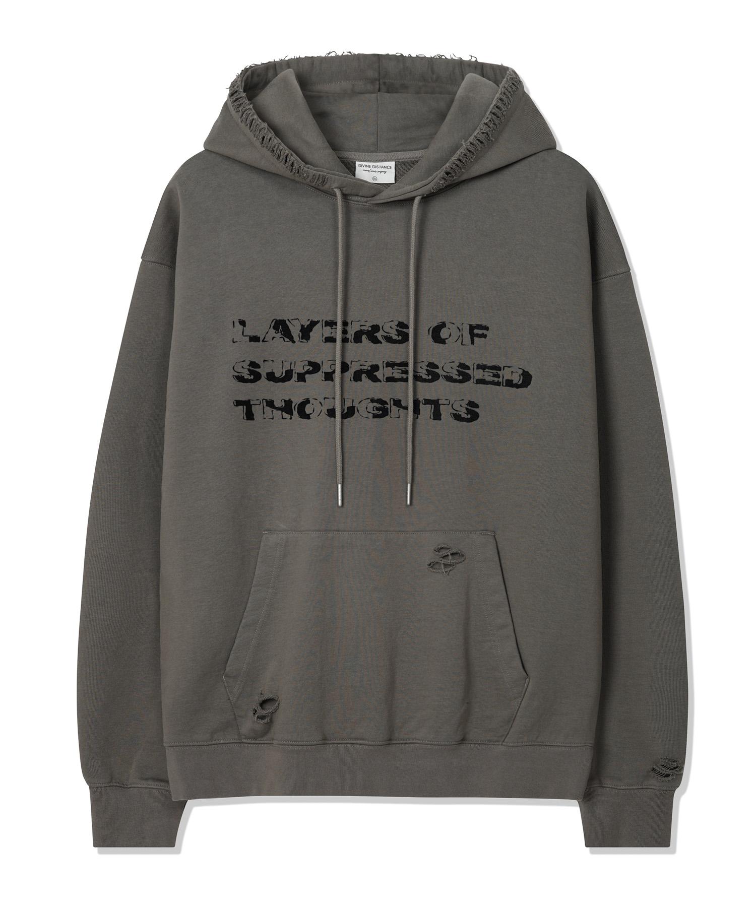 Divine Distance Faded Damage Hoodie [Gray] M