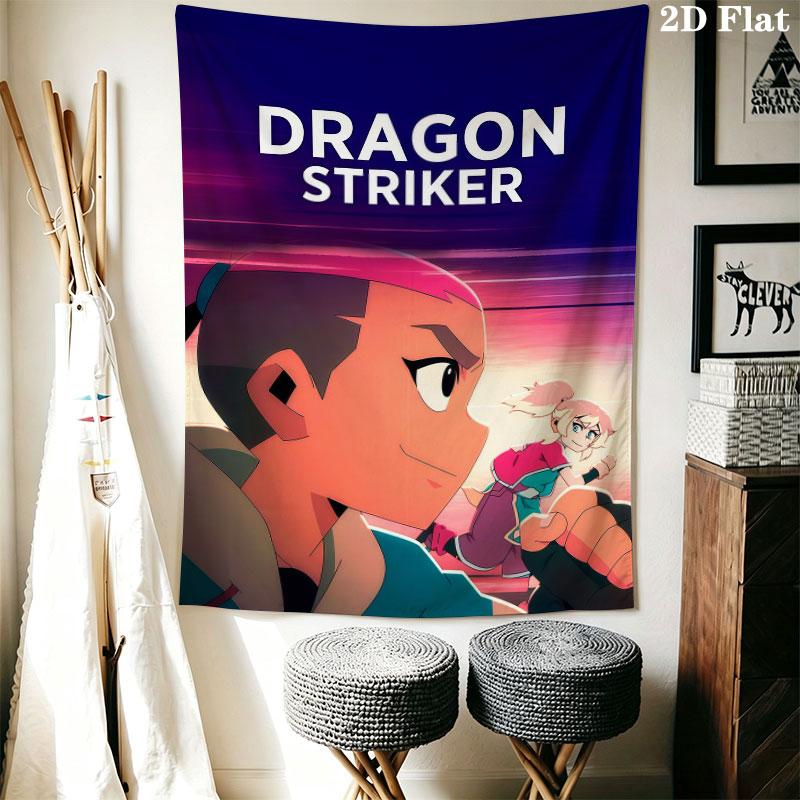 Dragon Striker Wall Hanging Printed Fabric Blanket Decorative Tapestries for Bedroom Living Room Home Decor