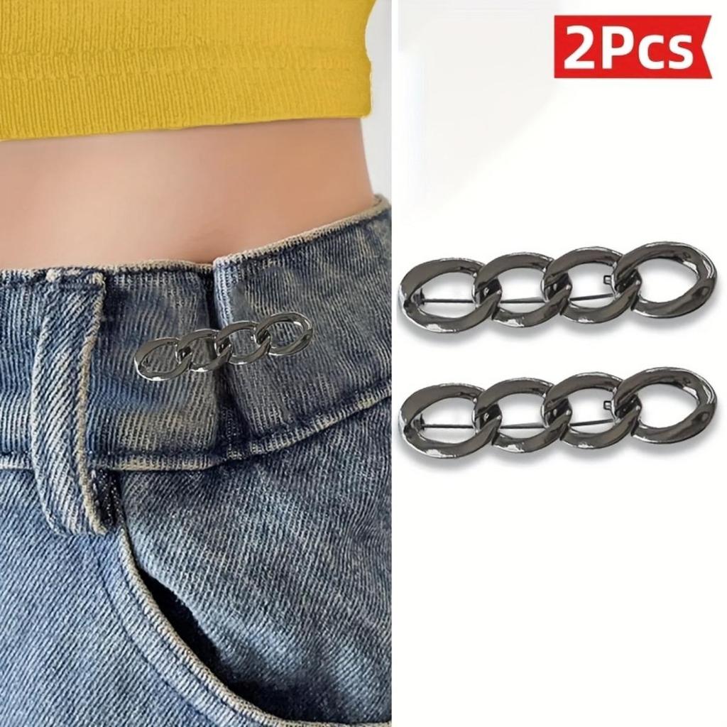 1/2/3/pcs Pin Style Waist Cinching Western Pants Jeans, Adjustable Waistband, Detachable Without Nail Seams, Anti Glare Coat, Tight Skirt