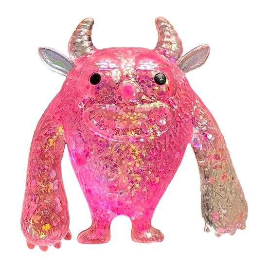 

Cartoon Cow Squeeze Toy with Glitter Stress Relief Cattle Demon Sugar Ball Sensory Toy Relaxation Anxiety Reduction Animal Fidget Toy рожевий