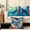 Whale Fashion Cushion Cover Plush Fabric Soft DoubleSided Printed Sofa Warm Winter Home Child Gift Pillow Case