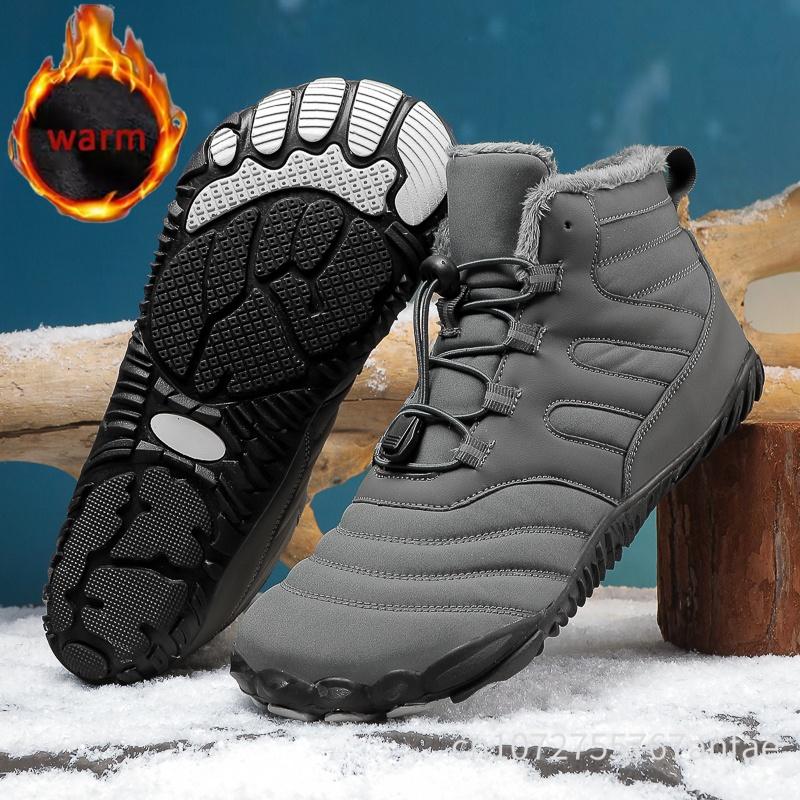 Winter Barefoot Snow Boots Men Women Casual Shoes Waterproof Outdoor Warm Climbing Boots Non-Slip Wear Resistant Sneakers