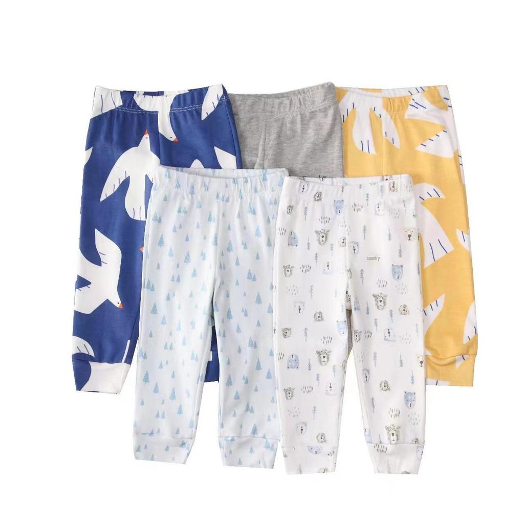 Mamaspap Kids' Spring/Autumn Homewear: Mixed Color 5-Piece Infant Trousers Gift Box - Cross-Border Delivery