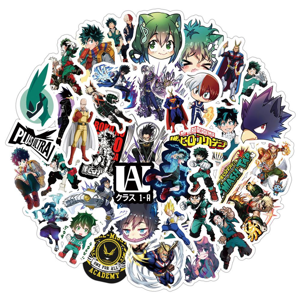 10/30/50/100pcs Cool Anime My Hero Academia Stickers Decal DIY Skateboard Phone Luggage Helmet Funny Graffiti Sticker Decoration