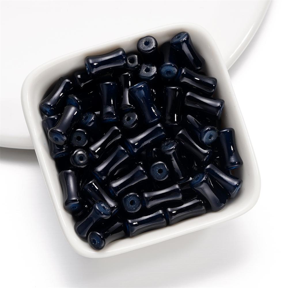 30Pcs 6.5x11.5mm Imitation Jade Bamboo Joint Charm Glass Loose Beads for DIY Handmade Jewelry Bracelet Necklace Making Supplies