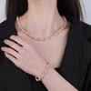 Jewelry Retro Temperament Niche Design Electroplated Color Gold Bead Chain Set Female