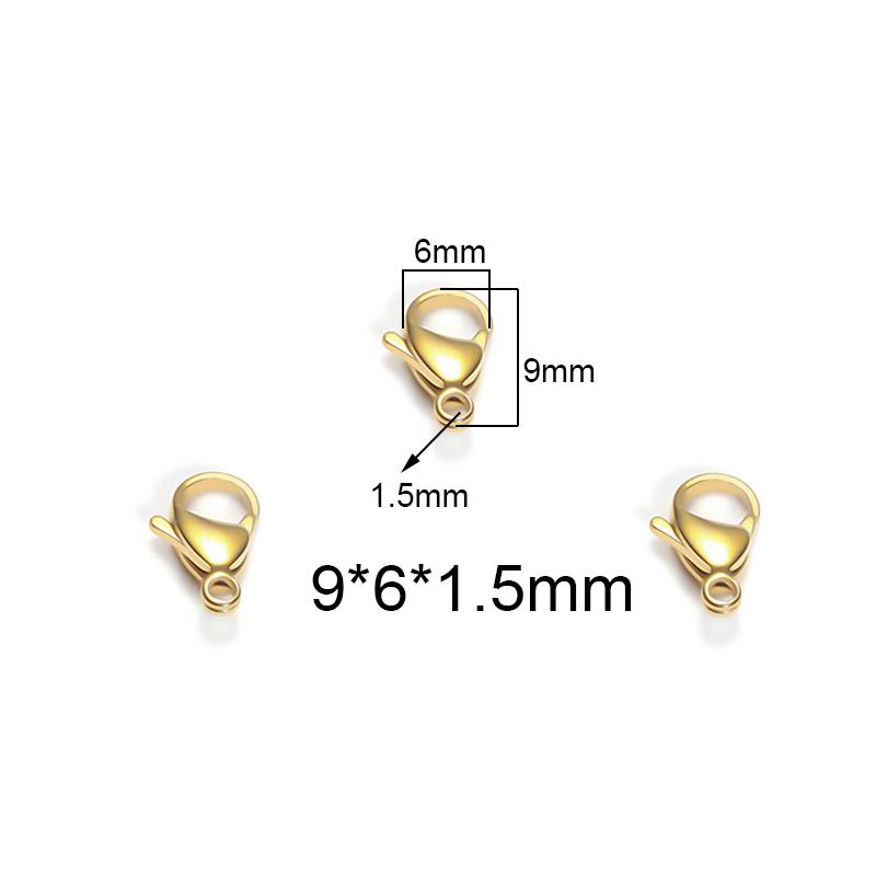 Semitree 25Pcs Stainless Steel Gold Black Lobster Clasps Jewelry Findings DIY Necklace Bracelet Making Accessories 9/10/12/15MM