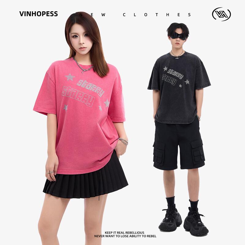 Couple s Heavyweight Washed Distressed Graphic T-Shirt M