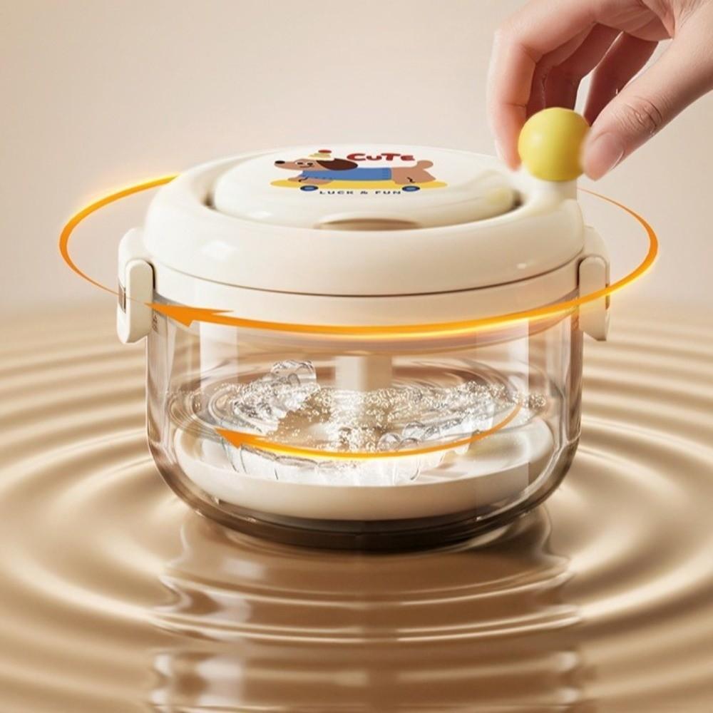 2-in-1 Denture Cleaning Box Hand Cranked Braces Storage Box Orthodontic Retainer Box  Travel Use