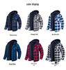 2026 Men's European & American Plaid Hooded Thick Cotton Coat - Celebrity Style Casual Autumn/Winter Jacket