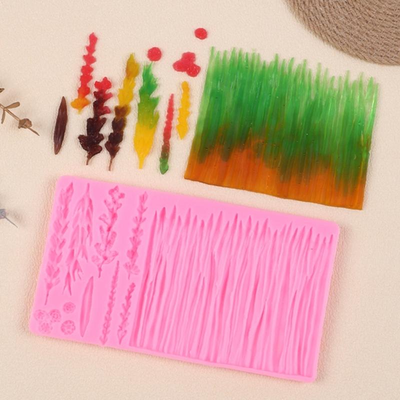 Silicone Mold For Edible Decorations Heat Resistant Chocolate Frame Maker Wheat And Seaweed Pattern Baking Accessory