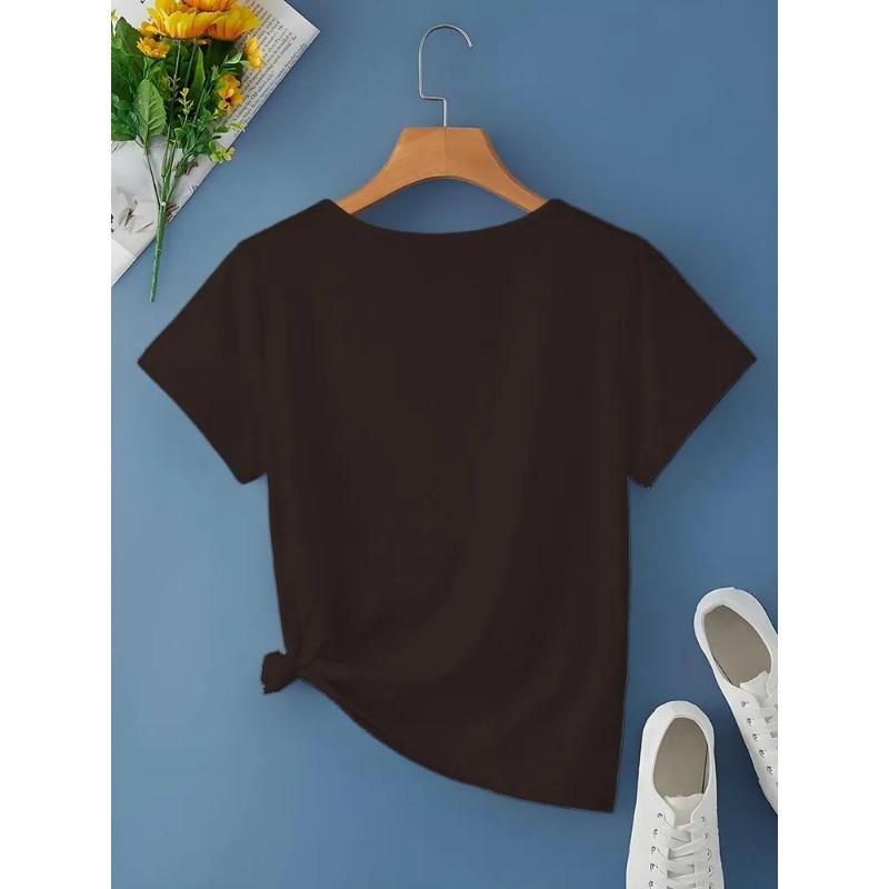 3D Printed Women's V-neck T-shirt with Kitten Pattern Versatile Summer Fresh Women's Edition T-shirt Breathable Machine Washed Outdoor Top