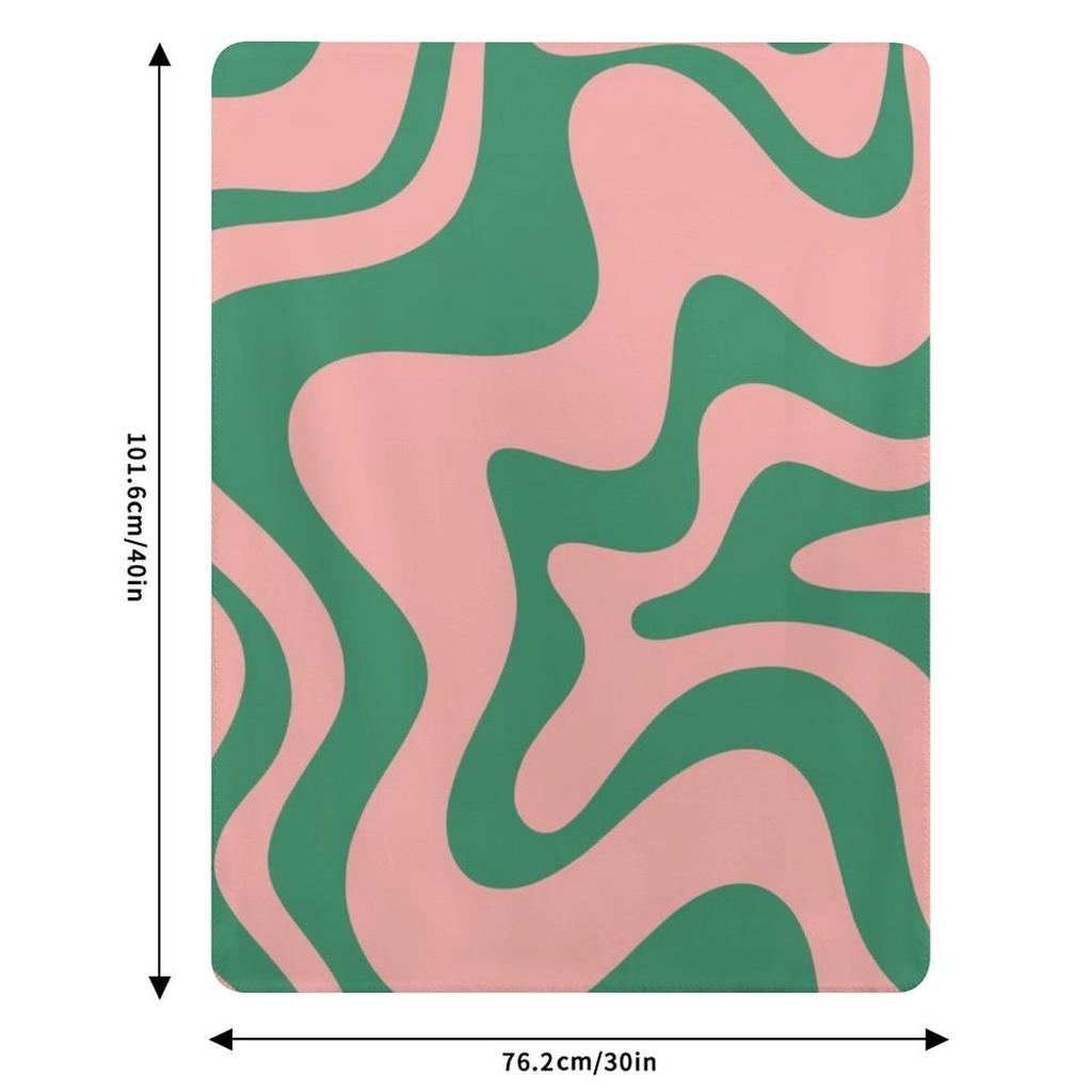 Flüssiger Wirbel Zeitgenössisches Abstraktes Muster in Rosa und Grün Tagesdecke Bettüberwurf Sofaüberwurf Strand Dünne Decken