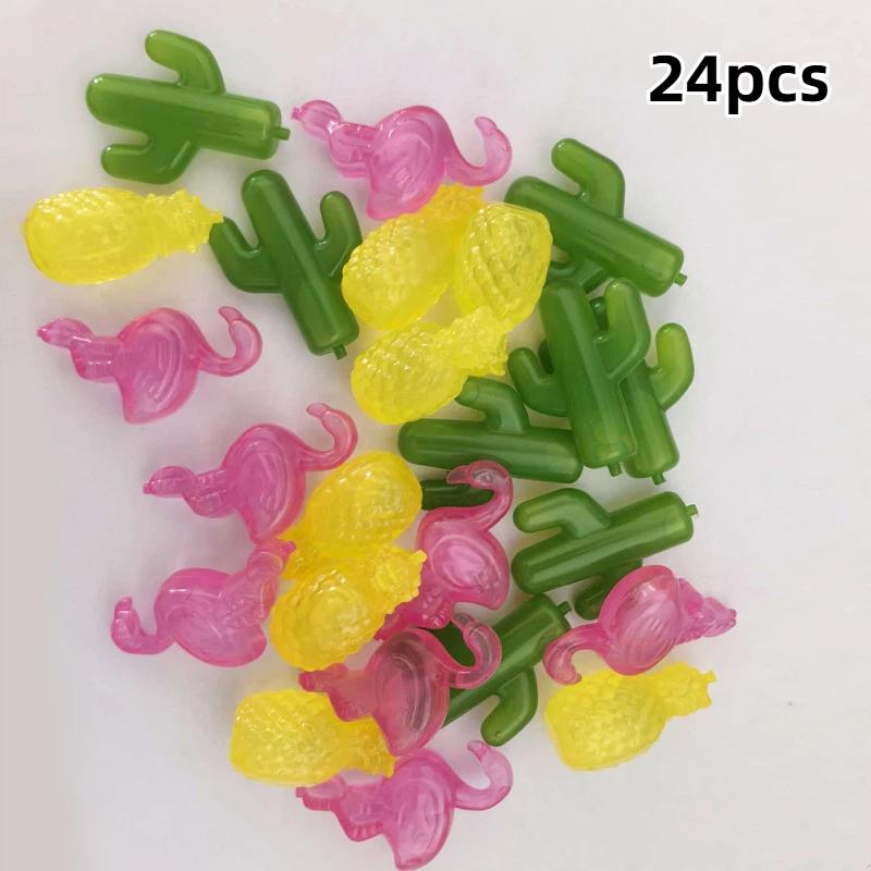 Durable Reusable Plastic Ice Cubes 8/24PCS Assorted Shapes Long Lasting Cooling for Summer Drinks Holiday Party Gift