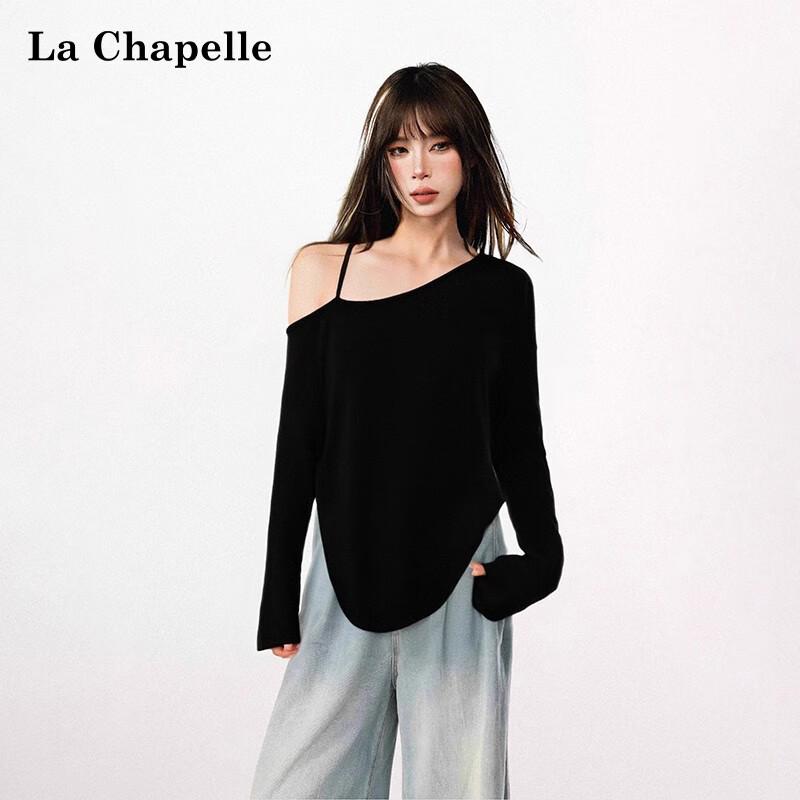 La Chapelle Sexy Off-Shoulder Loose Long Sleeve T-Shirt