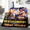Wrestlemania Customize Text Blanket Cozy Customizable Blanket Durable Comfort Perfect for Nap Chair Living Room Office Four Seasons Multipurpose