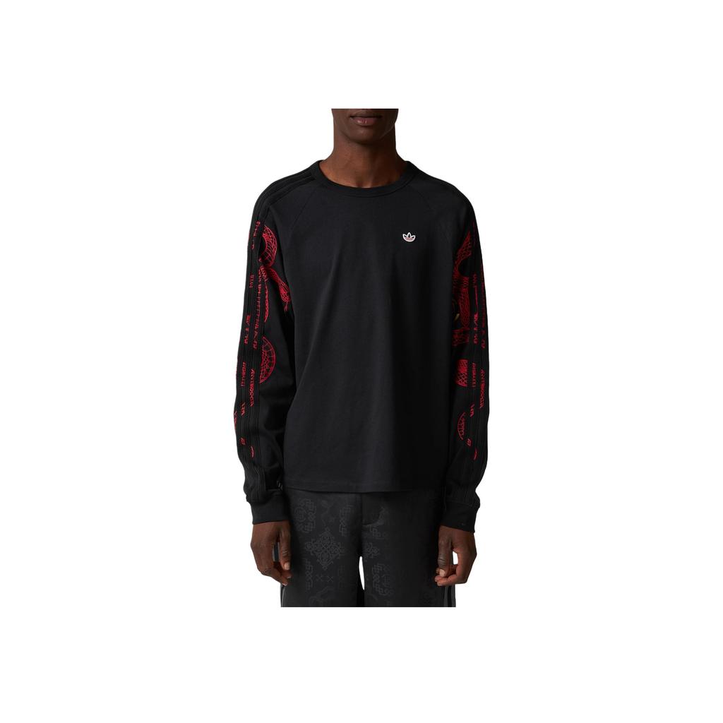 adidas Originals X CLOT Collaboration SS25 Brand Logo Comfortable Soft Long Sleeve T-Shirt Unisex Tops Black JD3537