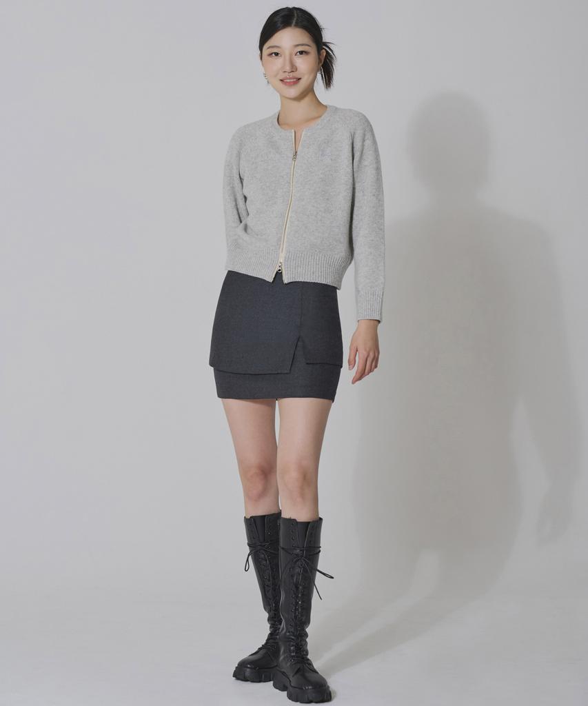 HYEYEONG KIM Wool Two-Way Knitted Zip-Gray