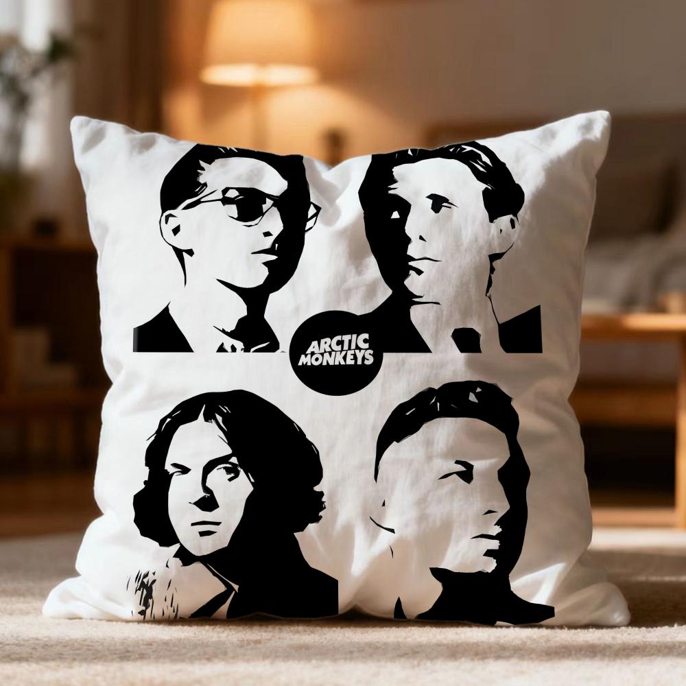 Popular AArctic Monkeyses Cushion Cover Soft Washable Pillow Case Multi-Scene for Couch Bed Travel Office Use
