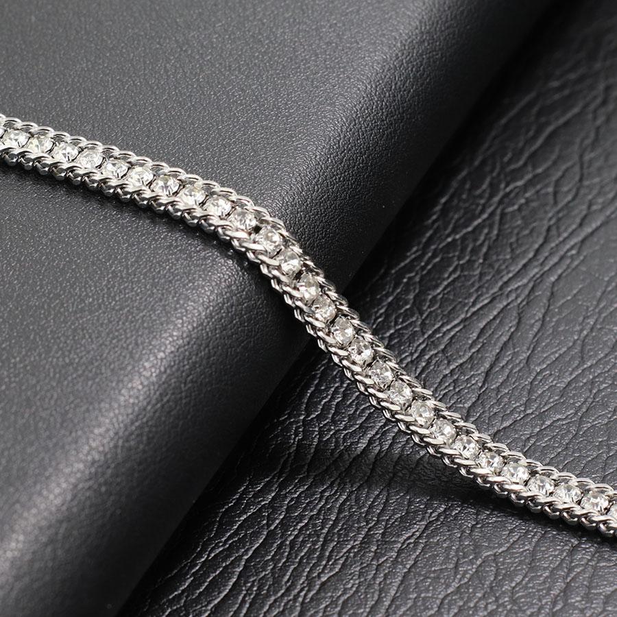 Luxury Men Tennis Bracelet Stainless Steel White Zirconia Chain Link Braslet Adjustable Gifts For Him Armband Herren Accessories