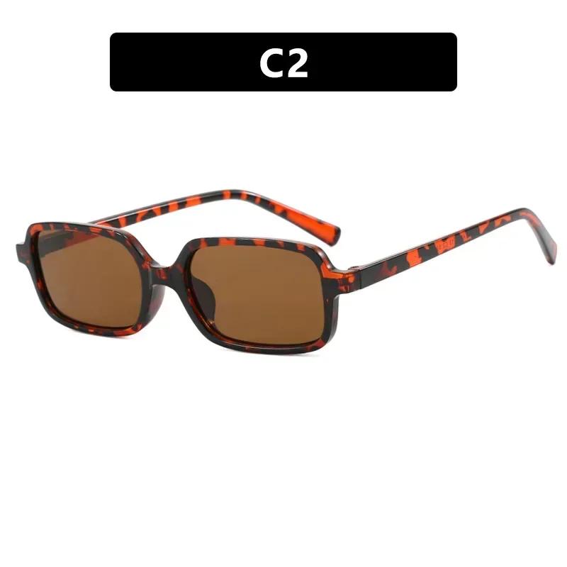 Retro Fashion Small Box Anti Uv Flat Lens Uv400 Simple And Versatile Sunglasses Outdoor Travel Sunscreen And Windproof Glasses