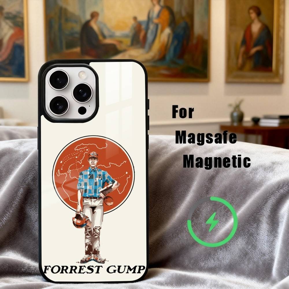 F-Forrest Film G-Gump Phone Case For iPhone17,16,15,14,13,12,11 Plus,For Magnetic Wireless Charge Cover