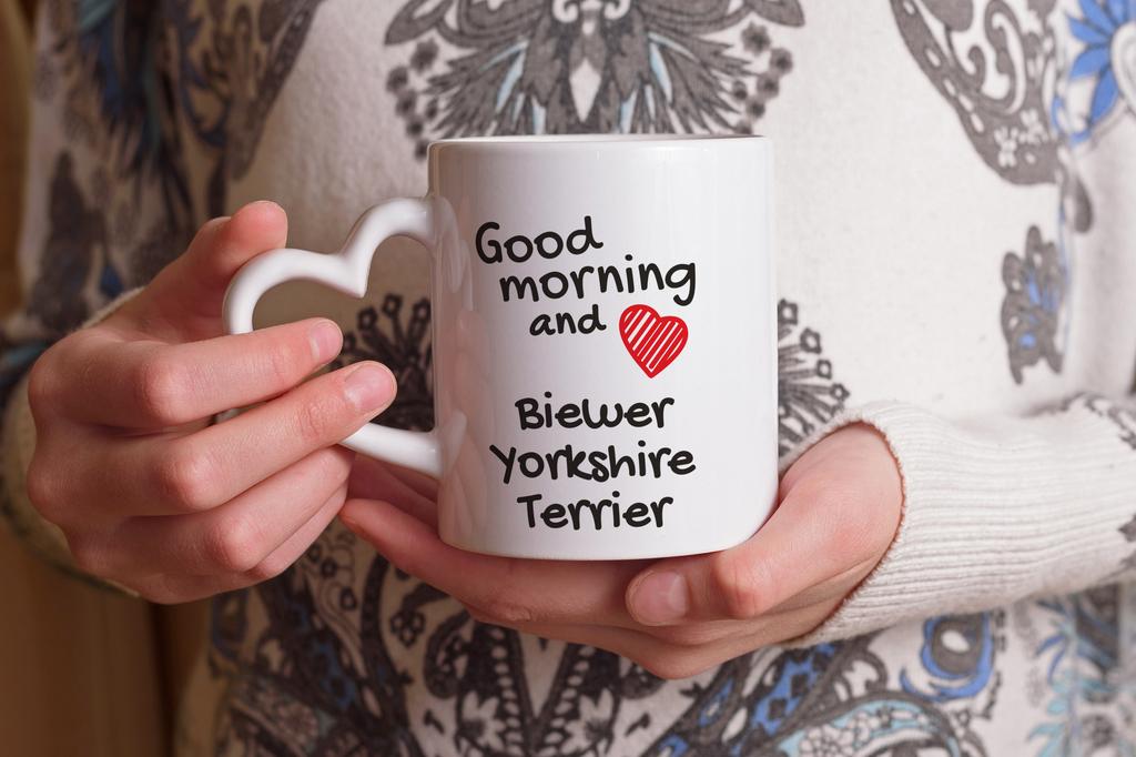Biewer Yorkshire Terrier - Cup with a Dog, Adorable Cup with a Heart-shaped Handle, Universal Gift from the Art-Dog Brand
